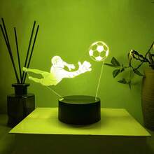 1pc Creative 3D Night Light, Football Themed Decorative 7-Color Changing Lamp, Touch Control Color Changing, Great Gift For Football Fans, Birthday, Holiday, Atmosphere Lighting - Multicolor - View 4