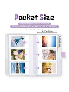 108 Pockets Photo Album, PU Leather Camera Film Photo Paper Storage Box, Stamp Collection Album - Multicolor - View 7