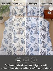 三件套树叶枝条印花柔软透气高品质超细纤维床上用品套装，四季皆宜，多功能，可机洗，不褪色/起球/缩水/起皱，时尚波西米亚风/农舍风/现代风卧室装饰，易于打理，适合特大号/大号/标准双人床/单人床尺寸，适用于家庭、宿舍、公寓、酒店、度假租赁和礼品。 - 彩色 - 查看 8