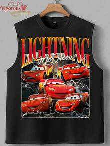 Cars  Hip Hop Summer Racing Tank Top - 黑色 - 查看 2