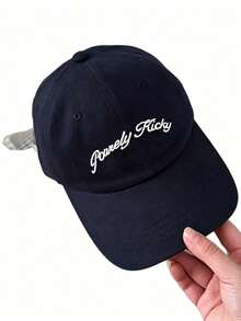 1pc Letter Embroidered Baseball Cap, Bow Decor Fashionable Versatile Elegant Sun Protection Suitable For Outdoor Travel,Beach,Festival - A - View 5