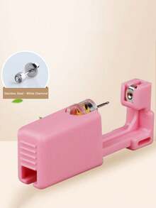 2026 Nuevo 2/6/10 piezas Herramienta desechable indolora para perforar orejas, Kit estéril hipoalergénico de pistola para perforar orejas y nariz, Fácil de usar - Rosa - Ver 16