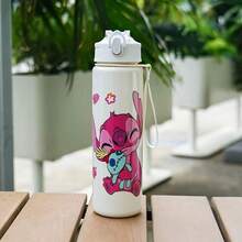 1pc 900ML Stitch Space Cup With Strap, Portable Plastic Cup, Large Capacity Outdoor Sports Water Bottle, Bright Water Cup, Gym Water Bottle, Drinkware > Sports Water Bottle, Suitable For Valentine's Day And Back To School Gifts, 3D Pop-Up Water Bottle, Special Summer Water Bottle For Elementary Students, Tritan Material Direct Drinking Cup, Sports Water Bottle - Multicolor - View 9