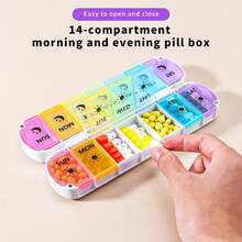 Hộp đựng thuốc 7 ngày theo tuần, 1 ngăn mỗi ngày; Hộp đựng thuốc du lịch 7 ngày, 7 ngăn, Hộp đựng vitamin; Hộp đựng thuốc hàng ngày 7 ngày, Hộp đựng viên dầu cá. - Nhiều màu - Xem 12