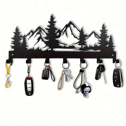 Móc treo tường bằng sắt nghệ thuật, móc treo chìa khóa/túi xách/áo khoác, giá đựng đồ trang trí nhà cửa sáng tạo, phụ kiện trang trí lối vào và phòng tắm thời trang, kệ đựng đồ trang trí.