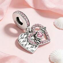 1pc Pink Heart Flower Hot Air Balloon Bear Pendant Bead, Suitable For DIY Snake Chain Necklace, 925 Sterling Silver Jewelry Making, Gift For Women & Girls - Multicolor - View 17