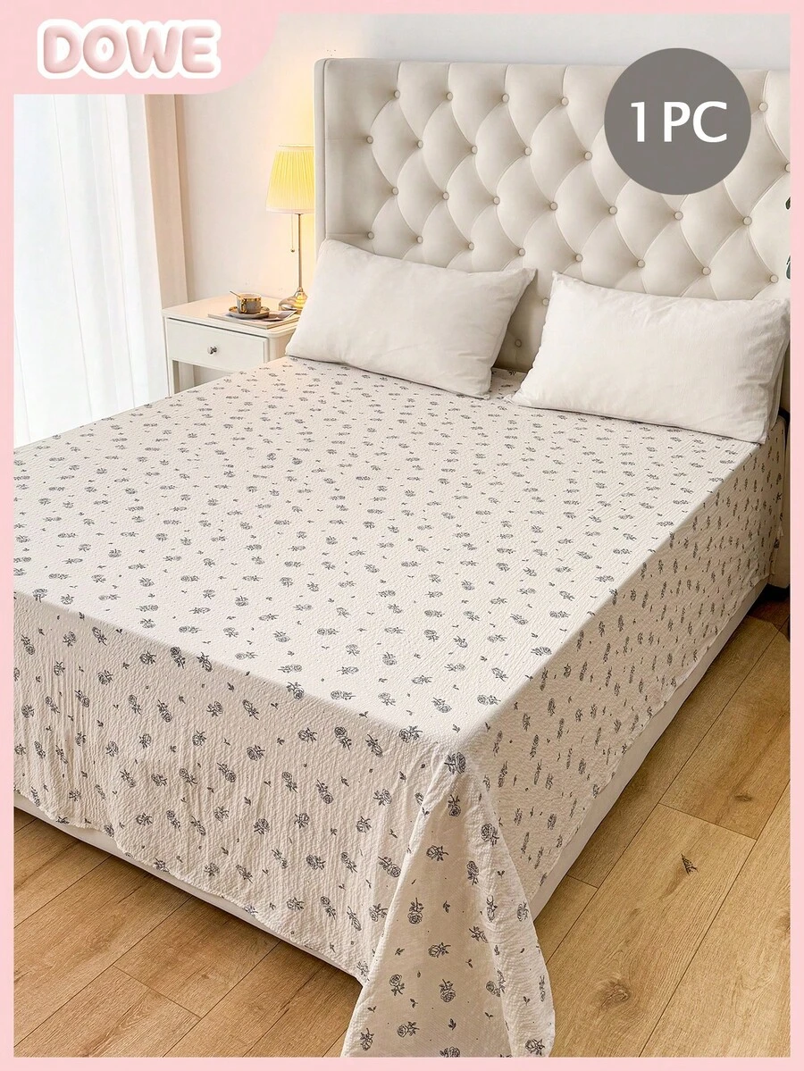 1PC 100% Polyester, Bohemian Style, Textured Crinkle, Embossed Pattern, Lightweight Solid Color Comfortable Breathable Bedroom Decor Bedspread