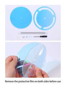 1pc Colorful Acrylic Fashion Glasses Display Stand, High-Quality Rainbow 360° Rotating Round Holder, Transparent Desktop Glasses Storage Rack - Gradient - View 7