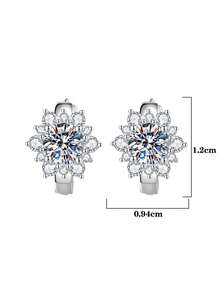 BLOVEMEE Bộ 2 bông tai bạc 925 cao cấp đính 2 viên đá Moissanite 0.5 carat hình bông tuyết, thích hợp cho nữ giới đeo hàng ngày, dự tiệc, ngày lễ, Ngày Valentine, Ngày của Mẹ, sinh nhật, kỷ niệm ngày cưới. - Bạc - Xem 3
