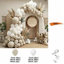 Arche de ballons blanc crème - Ballons style bohème en macramé, idéale pour mariage, anniversaire, fête, révélation du sexe du bébé, fiançailles, anniversaire, fête des mères, remise de diplômes, Saint-Valentin, décoration de fond - multicolore - Voir 11