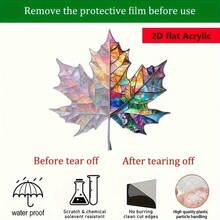 2D Flat Bright Color Maple Leaf Acrylic Light Catcher, Bohemian Style Stained Glass Effect, Suitable For Garden, Patio, Home Decor, All Seasons - Multicolor - View 4