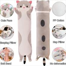 Kekeso Almohada Gigante de Gato de Peluche con Dibujos para el Cuerpo del Gatito, Juguete para NiñOs y Novias (70cm/27.55inch, Gray) - Gris 110 - Ver 6