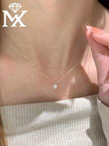SYMFNY 1 chiếc dây chuyền mặt dây hình giọt nước bằng bạc Sterling S925 đính đá Cubic Zirconia thanh lịch, thích hợp để đeo hàng ngày và làm quà tặng. - Vàng - Xem 2