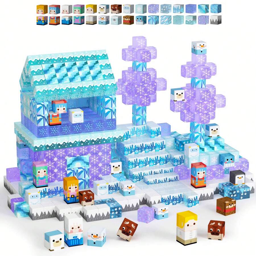 48-300pcs New Magnetic Building Blocks Mine World Magnetic Brick Ice And Snow Castle World Construction Cube Toys Set STEM Education Montessori Sensory For Kid 2026 Best Gift Toy For Age 3+ Boy Girl Children - Multicolor - View 1