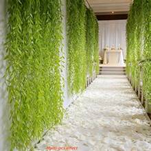 70 pièces Lianes de saule vert artificiel de luxe - Décoration de printemps/été sans entretien, lierre toujours vert résistant aux intempéries, convient pour arche de mariage, hôtel, décoration de plafond, treillis, décoration de fête, célébration saisonnière, jardin extérieur, toile de fond, écran pare-soleil, rideau de décoration artificielle, résistant aux intempéries, durable - Vert - Voir 1