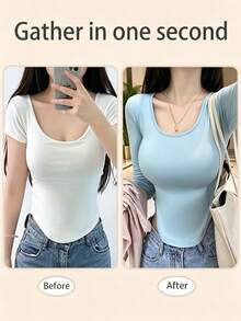 1對隱形加厚聚攏胸罩式乳貼（附3cm加長加厚肩帶） - 杏色 - 查看 6