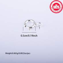 15 piezas/bolsa Anillos ajustables de plata de ley 925, con cierre de resorte, anillos conectores (con resorte de alambre de hierro interno) para hacer joyas DIY - Plateado - Ver 7