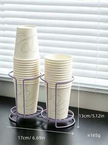 1pc Minimalist Paper Cup Holder, Multifunctional Desktop Coffee/Tea Cup Storage Organizer - Multicolor - View 35