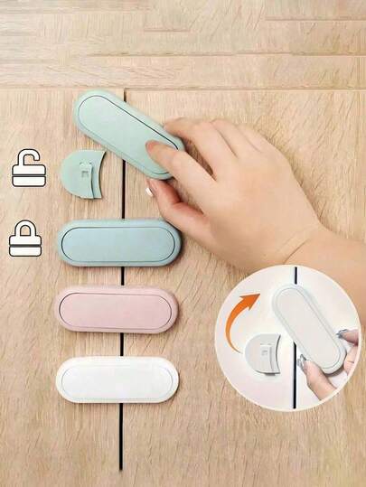 ABS Sicherheitsschrankverschluss mit Fingerschutz, geeignet für Schränke, Kühlschränke und Haushaltsgeräte, verschiedene Farben, verdeckter Verschluss, zuverlässig und sicher, hochwertige Verriegelung