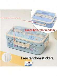 SANRIO 1pc Melody Licensed Large Capacity Cartoon Lunch Box Set With DIY Stickers, Microwave Bento Box - Cute Lunch Box, Random Stickers - Multicolor - View 11