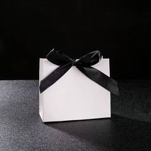 1 Set Mini Bolsa de Regalo - Caja de Regalo de Boda en Blanco - Empaque para Fiesta de Cumpleaños con Cinta - Poliéster - Papel - Caja de Regalo de Boda - Detalle Decorativo de Borla - Caja de Regalo Duradera - Caja de Regalo - Navidad - Varios estilos - Ver 1