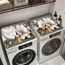 1pc Magnolia Flower Printed Kitchen Cabinet Dish Drying Mat, Super Absorbent, Hides Stains, Rubber Backed Multi-Purpose Pad For Countertops, Coffee Makers, Dish Racks, Washing Machines, Espresso Machines - HL XYJ 324 - View 4