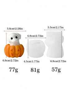 Khuôn nến hình mèo, chó, bí ngô Halloween, khuôn silicon 3D hình động vật dễ thương để tự làm nến. - Khuôn silicon Halloween - Xem 11