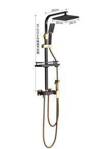 Shower System With 8-Inch Rain Shower Head And Handheld Shower, Black And Gold Exposed Shower System, 4-Function Bathtub Shower Faucet Set, Rain Shower Head With Handheld Sprayer, Complete Shower System Kit With Brass Valve (Some Parts Random, Some Packaging Random) - Black Gold - View 6