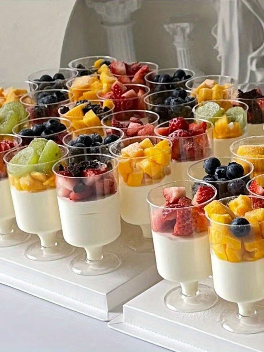 1/5/8/10/15pcs Dessert Cups, Stem Cups, Mousse Pudding Cups, Pudding Cups, Yogurt Cups, Ice Cream Cups, Dessert Table Cups, Small Liquor Cups, Jelly Cups, Cups - Transparent - View 1