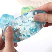 4pcs/2pcs/1pc Snowflake Ice Squeezing Decompression Toy, Malt Squeezing TPR Material, Transparent Ice Cubes, High-Quality Slow Rebound Decompression Novelty Toy, Adult Decompression Squeezing Toy, Sensory Decompression Toy, Helping You Achieve The Best Relaxation Effect - Multicolor - View 4