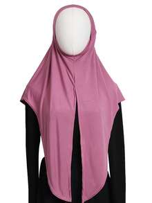1pc Women's Solid Color Simple Versatile Jersey Instant Hijab, Breathable Elastic Pullover Hijab For Quick And Easy Wear, Spring/Summer, Holiday, Travel Essential - Multicolor - View 18