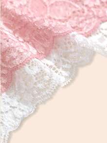 Aesletic 4pcs/Pack Plus Size Women Lace Patchwork Seamless Thong Panties - Multicolor - View 7