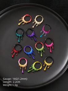 Bộ 4 chiếc khuyên mũi Gothic 16G hình đầu lâu, khuyên mũi hình dơi, khuyên mũi hình trái tim, khuyên môi bằng thép không gỉ, khuyên mũi hình trái tim màu đỏ đen, khuyên mũi hình móng ngựa, khuyên mũi hình bàn cờ đen trắng, khuyên mũi dạng vòng có khớp nối, khuyên tai sụn, khuyên tai vành tai, khuyên tai sụn tai, khuyên mũi dạng vòng, khuyên mũi dạng dây xích cho nam nữ, quà tặng 10mm, trang sức dự tiệc, hẹn hò, Giáng sinh, Halloween, đeo hàng ngày. - Nhiều màu - Xem 3