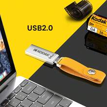 Kodak USB 2.0 Metal Flash Drive 32GB 64GB High-Speed Mini USB Drive With Leather Lanyard K122 - View 4