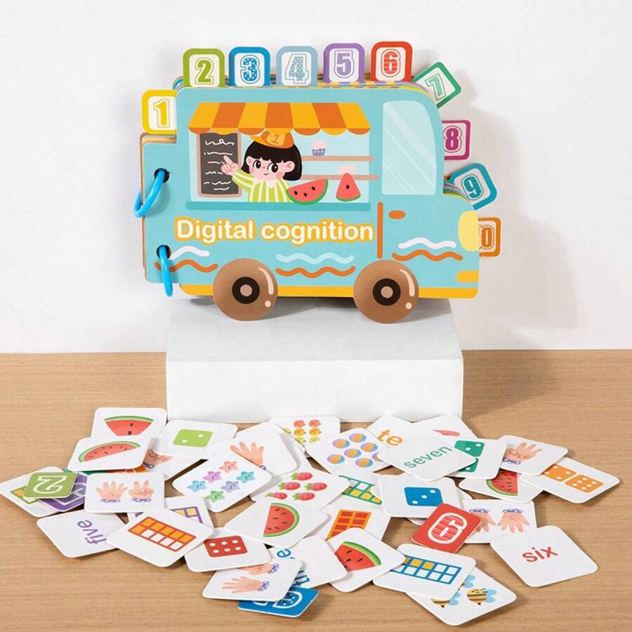 1 Set Color/Number Sorting Toy, 1 Reusable Busy Book, Interactive Educational Learning Sticker Book, Designed For Educational Activities For 3-Year-Old Children, Featuring Color Matching Games Suitable For Thanksgiving, Halloween And Christmas Gifts, Including Cars, Foxes And Other Cute Elements