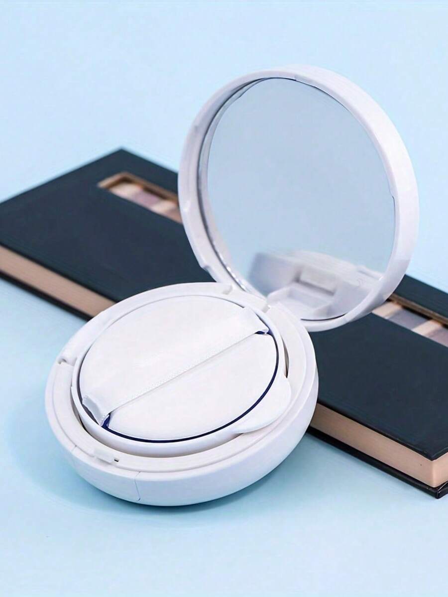 1Pc Round Empty Air Cushion Case, Portable Refillable Makeup Container For BB Cream, Sunscreen & Foundation, Includes Soft Makeup Puff, Leak-Proof & Compact Design, Reusable Cosmetic Storage Box Ideal For Travel, Daily Touch-Ups & DIY Makeup Refills, Essential Beauty Accessory For Women & Girls - Multicolor - View 1
