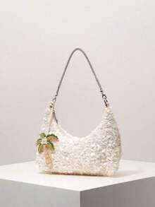 Sequin Shoulder Bag, Bag Accessories, Women's Handbag, Sequin Bag, Evening Dress, Dance Party Bag And Accessories, Wedding Supplies, Elegant Women's Wallet, Women's, Valentine's Day (Random Pattern) - 粉紅色 4 - 查看 10