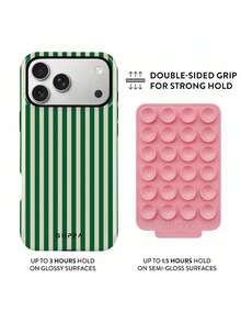Una elegante funda para teléfono que no incluye cordón ni soporte. Funda para teléfono GIIPPA 1pc con diseño de rayas azul neblinado, compatible con 17 Pro, 16 Pro, 15 Pro, 14 Pro. Funda para teléfono coreana elegante e interesante, compatible con 11/12/13/14/15/16 Pro Plus. Diseño elegante para hombres y mujeres, regalo para novias en Pascua, temporada de bodas, cumpleaños. - Verde oscuro 2 - Ver 6