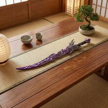 8.6/11.6inch 22cm Zinc Alloy Purple Katana Action Figure  Unsharpened Sword Mini Blade Real Prop Accessories Japanese Katana Key Original Samurai Sabre Medieval Sabre  Knife Figurine Model Anime Accessories Prop Gift - 紫色 - 查看 2
