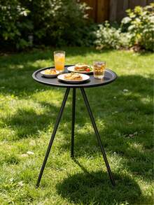 Mesa plegable para camping al aire libre, mesa redonda pequeña portátil y desmontable adecuada para jardín, picnic, camping, altura ajustable - mesa - Ver 2