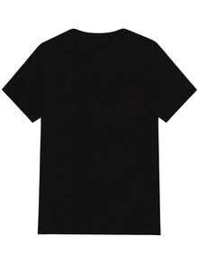 Mi esposo es más atractivo que el café, camiseta deportiva de manga corta para mujer, playeras de mujer algodón, blusa negra para dama. - Negro - Ver 3