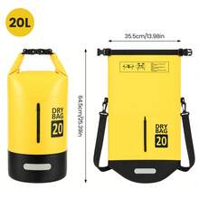 20L Bag Backpack With Roll Top, Adjustable Shoulder Straps & Phone Pouch, PVC Sack For Kayaking, Boating, Fishing, Camping & Beach - Amarillo - Ver 4