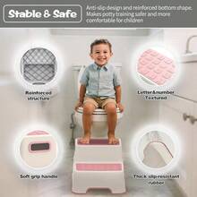 Toddler Step Stool Bathroom Sink, 2 Pack Step Stool Plastic Potty Training Toilet Stepping Stools, Child And LightweightNo-Slip Two Step Stools Kitchen - Pink - Pink + 9 Inch Two Step(Pack Of 2) - View 6
