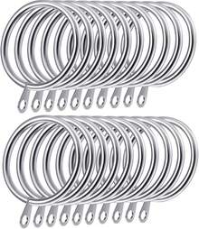 Heavy Duty Metal Curtain Rings With Eyelets 30mm 38mm Inner Diameter Rustproof Hanging Hooks For Window Shower Rods Smooth Gliding 6-48PCS - Silver - View 11