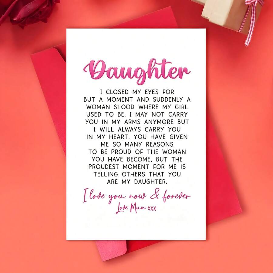 Thiệp chúc mừng "Cô con gái đáng yêu" - Hoàn hảo cho sinh nhật, lễ tốt nghiệp, đám cưới và Giáng sinh | Không cần pin, làm thủ công bằng giấy, ý tưởng quà tặng thú vị. - Một kích cỡ phù hợp cho tất cả - Xem 1