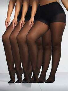 1pc Women's Sexy Fashion Thong Pantyhose - Black - View 13