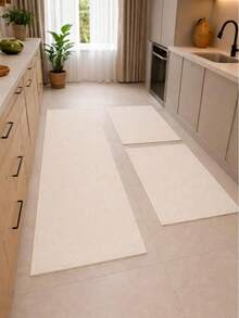 Cotton Rug Set, 3 Pieces, Thick And Soft. 2 Rugs + 1 Runner. Machine Washable! - White - View 3