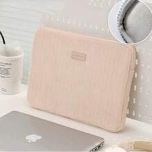 Túi đựng laptop/máy tính bảng bằng nhung mới, cỡ 14"/15.6", bán sỉ. - Màu Hồng baby - Xem 1