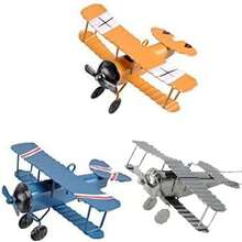 1pc Vintage Metal Airplane Model: Retro Iron Glider And Biplane Decorative Ornament, Airplane Model, Christmas Decor, Home Decor, Wall Hanging, Desktop Accessory, Creative Mini Toy Suitable For Teenagers - Multicolor - View 8