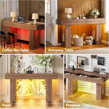 Console Table With 3 Drawers, 140 Cm Narrow Sofa Table, Robust MDF Wood, Entryway Table For Hallway, Living Room, Behind Sofa – 32x140x85 Cm - Brown - View 6